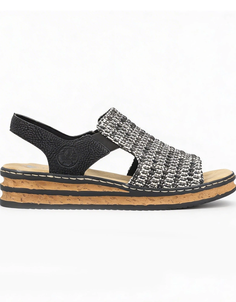 Rieker 62971-00 Womens Ankle Strap Sandals Black