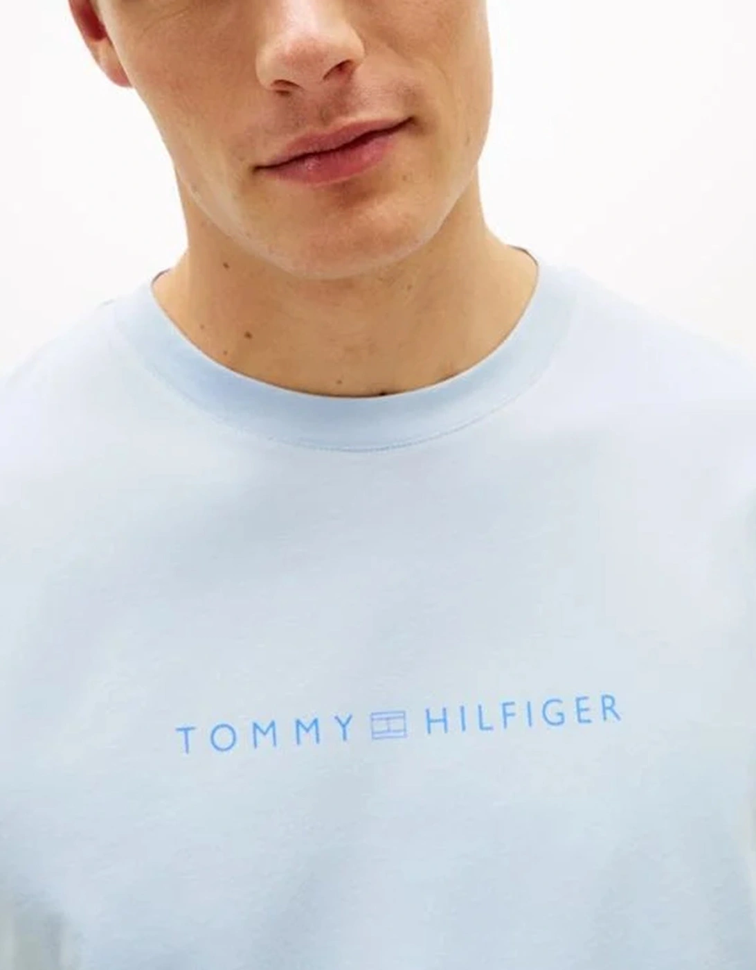 Tommy Hilfiger SS LOGO TEE Mens T-Shirt Breezy Blue
