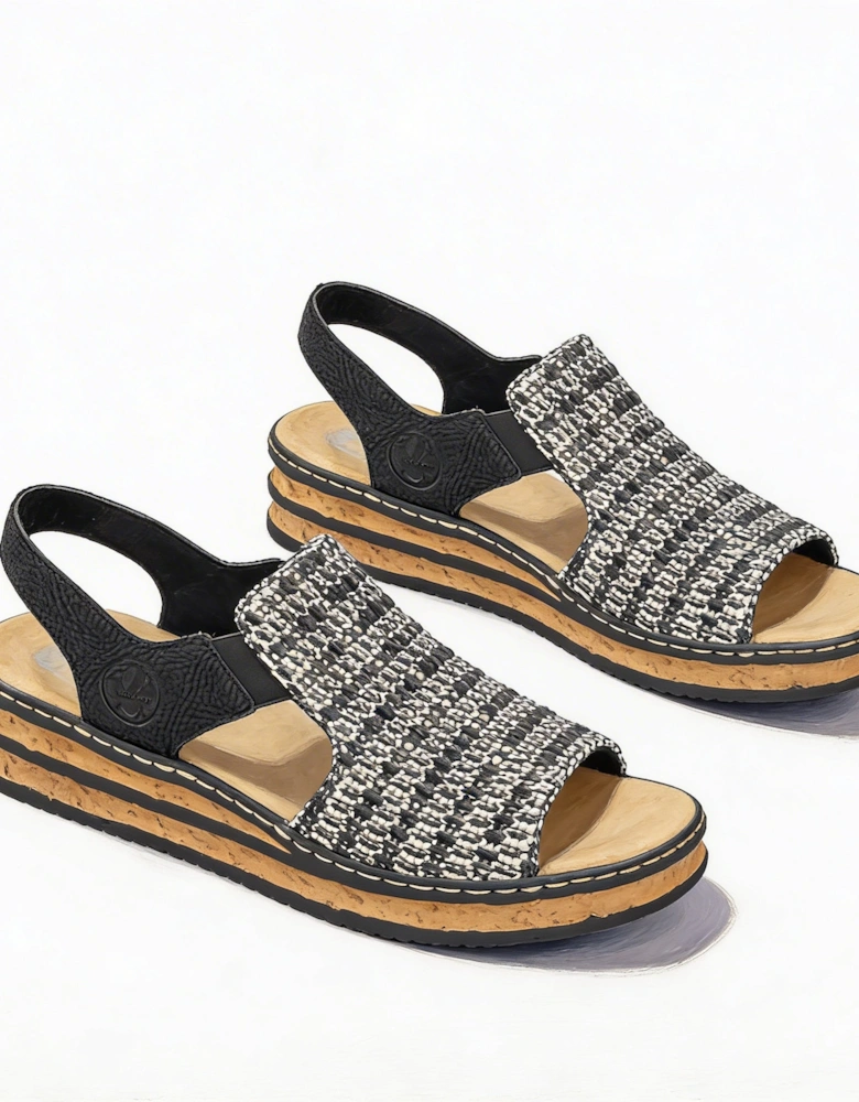 Rieker 62971-00 Womens Ankle Strap Sandals Black