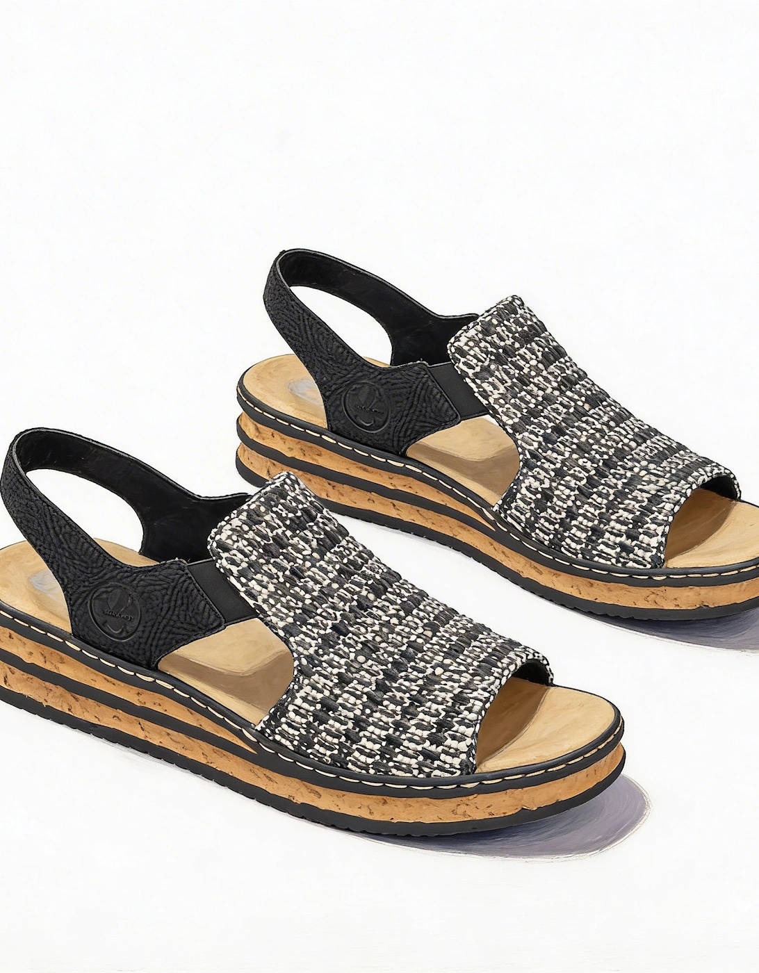 Rieker 62971-00 Womens Ankle Strap Sandals Black