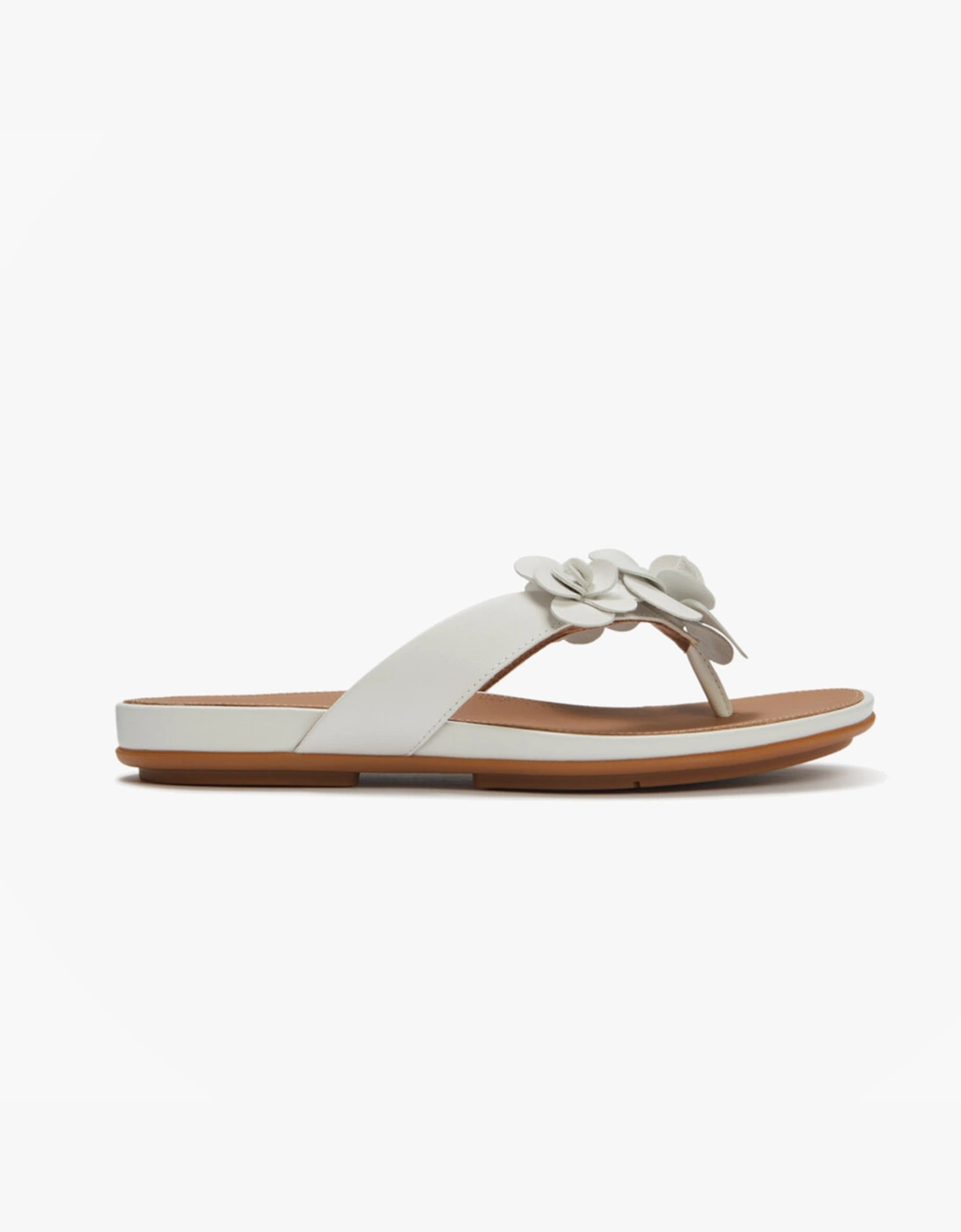 GRACIE FLOWER Womens Toe-Post Sandals Urban White