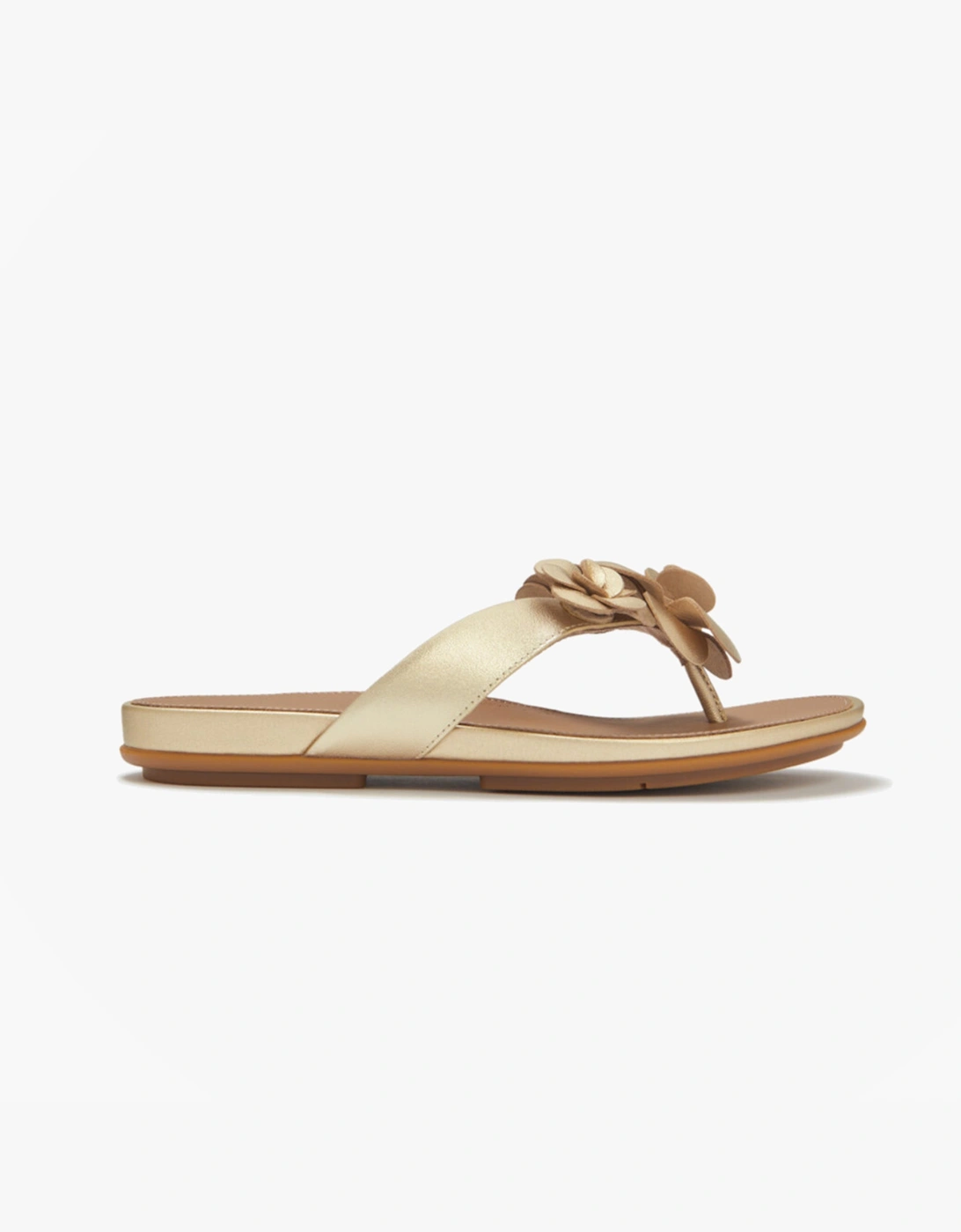GRACIE FLOWER Womens Toe-Post Sandals Platino