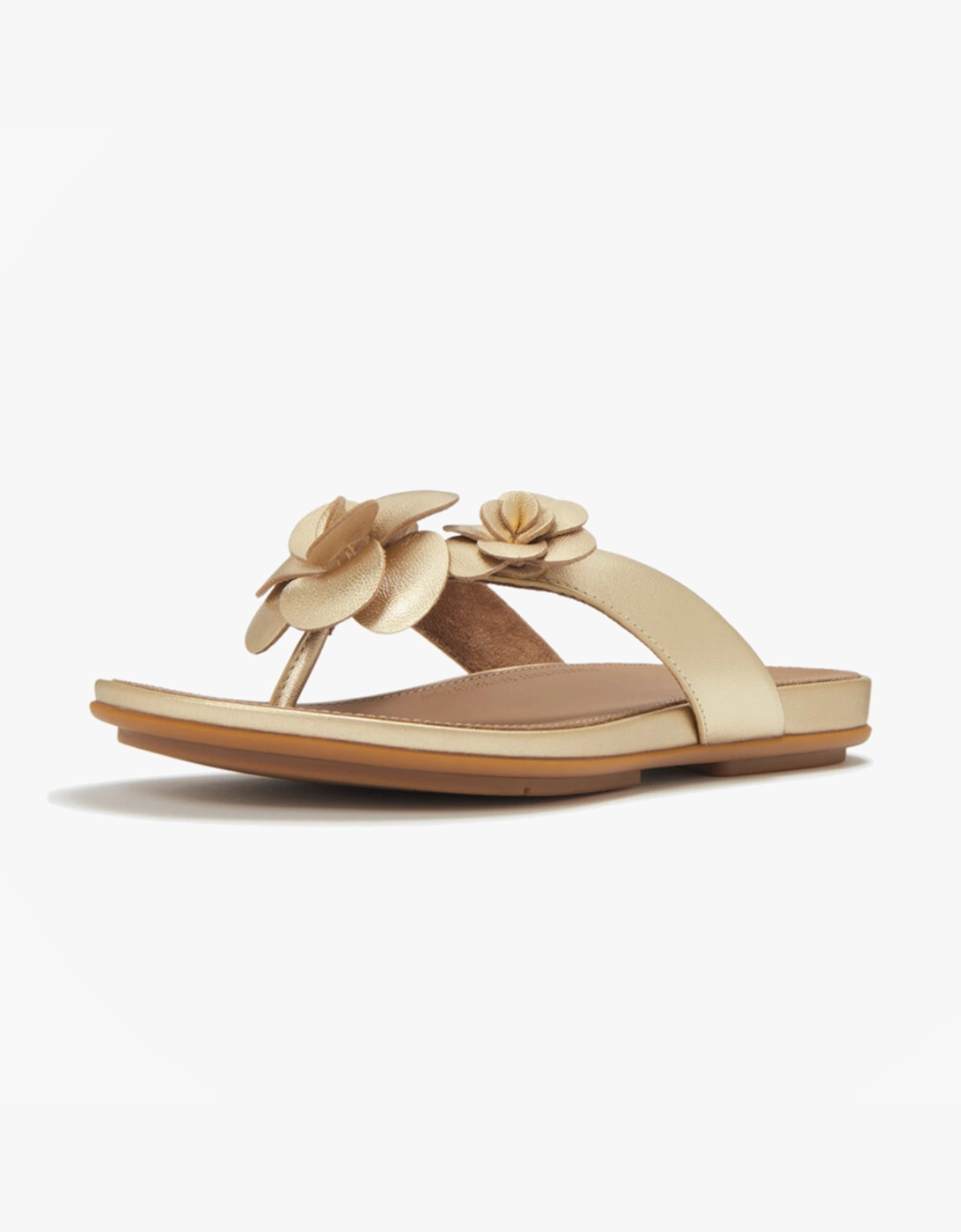 GRACIE FLOWER Womens Toe-Post Sandals Platino