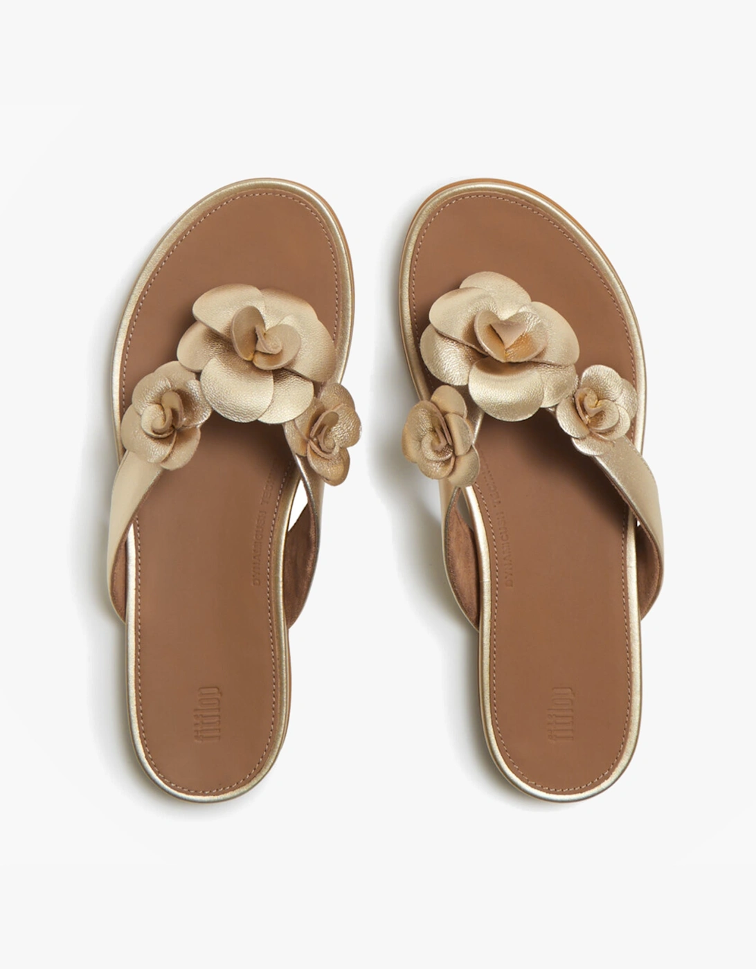 GRACIE FLOWER Womens Toe-Post Sandals Platino