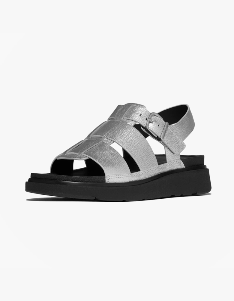 GEN-FF TUMBLED Womens Ankle Strap Sandals Silver