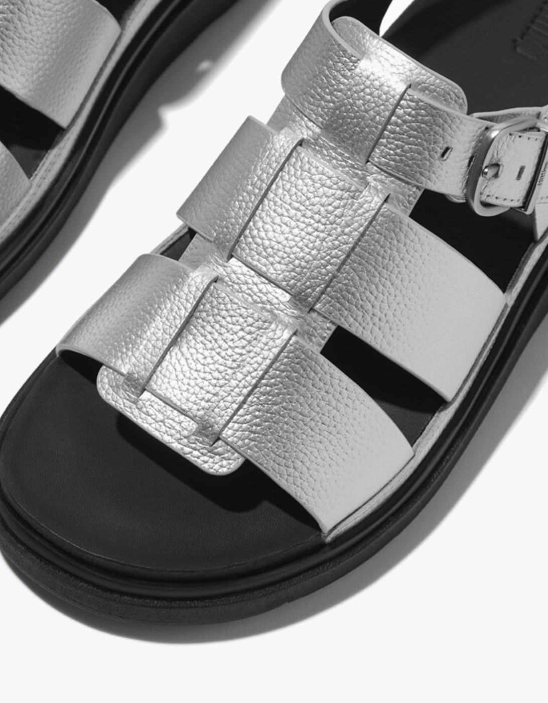 GEN-FF TUMBLED Womens Ankle Strap Sandals Silver