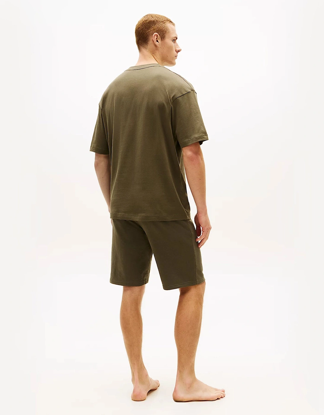 Tommy Hilfiger SS LOGO TEE Mens Loungewear Army Green