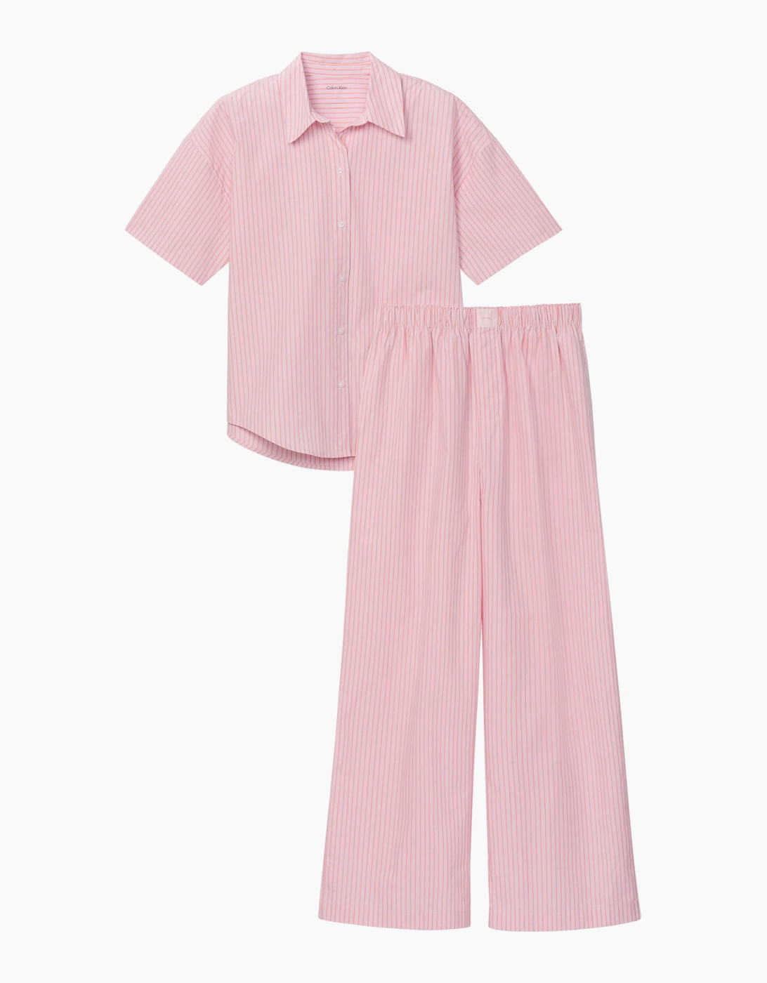 Calvin Klein SS SHIRT PANT Set Womens Pyjama Set Sera Stripe Cradle Pink
