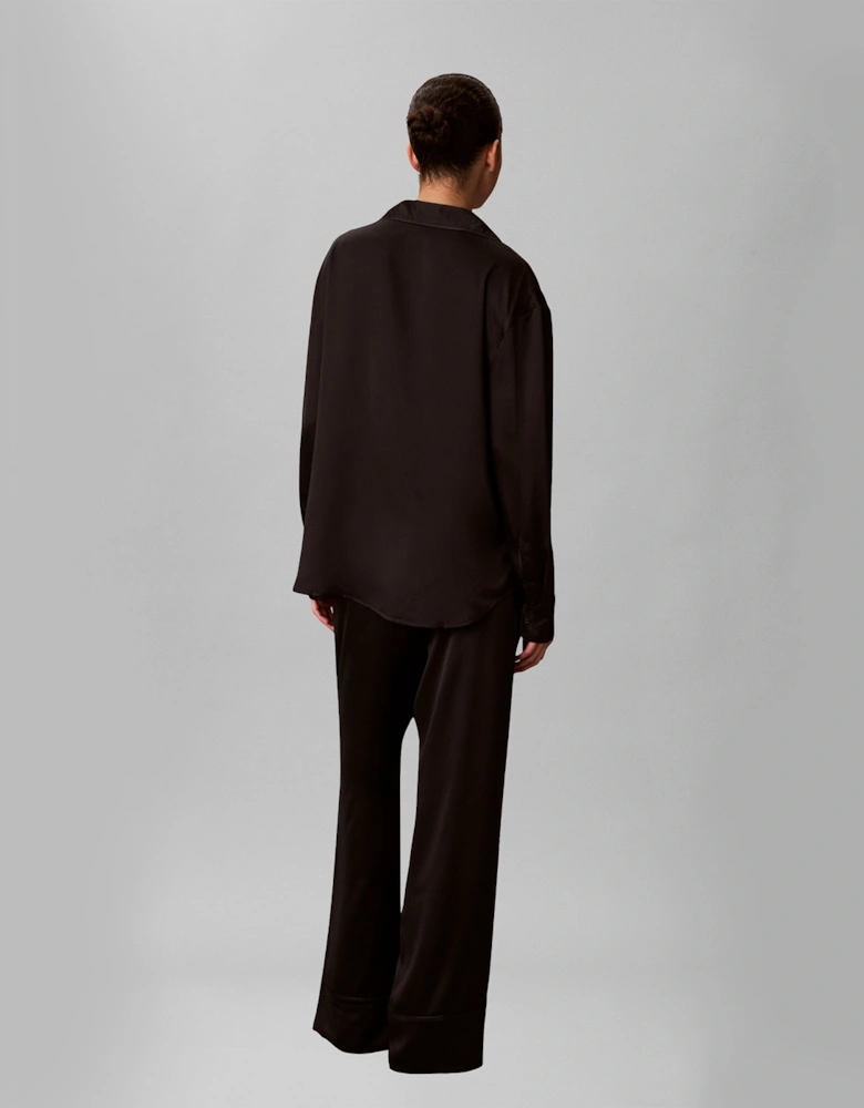 Calvin Klein SATIN SET Womens Pyjama Set Black