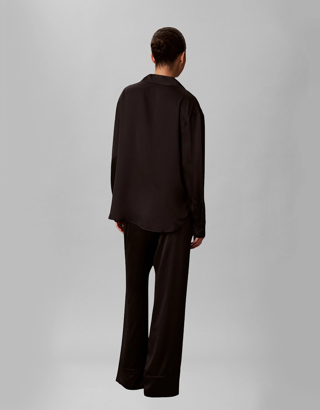 Calvin Klein SATIN SET Womens Pyjama Set Black