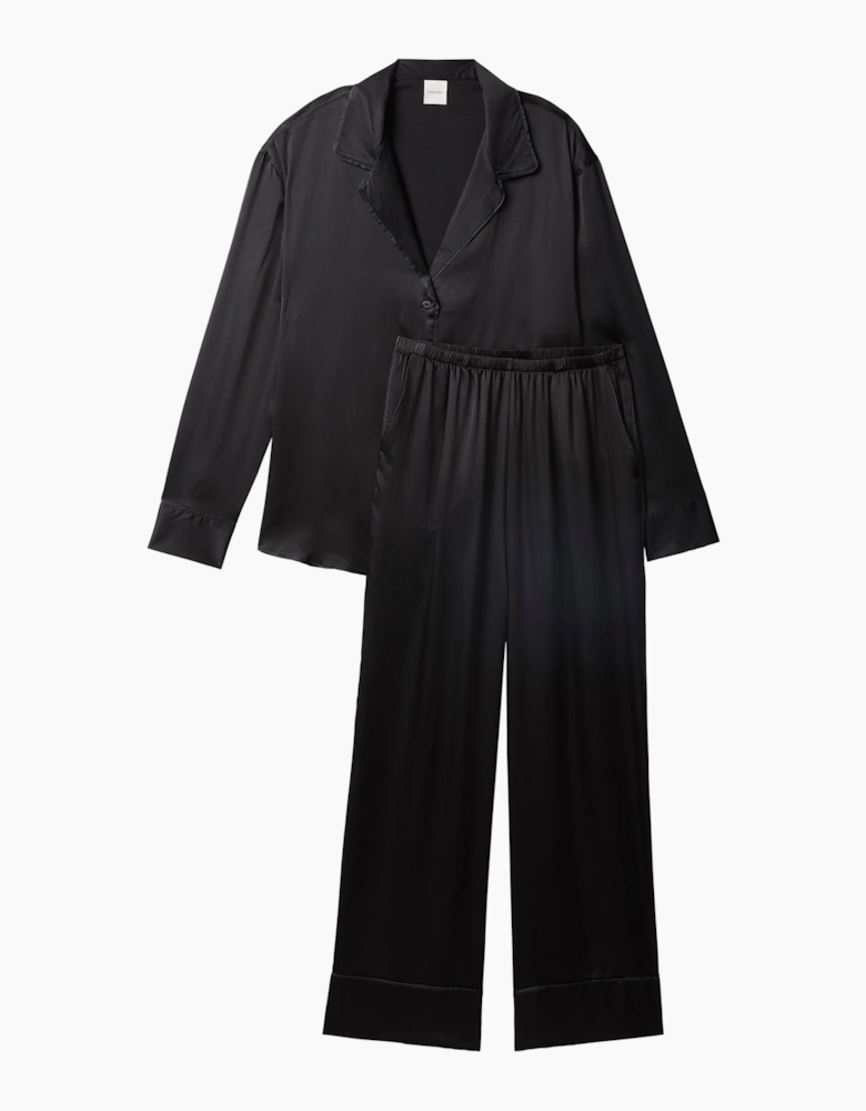 Calvin Klein SATIN SET Womens Pyjama Set Black