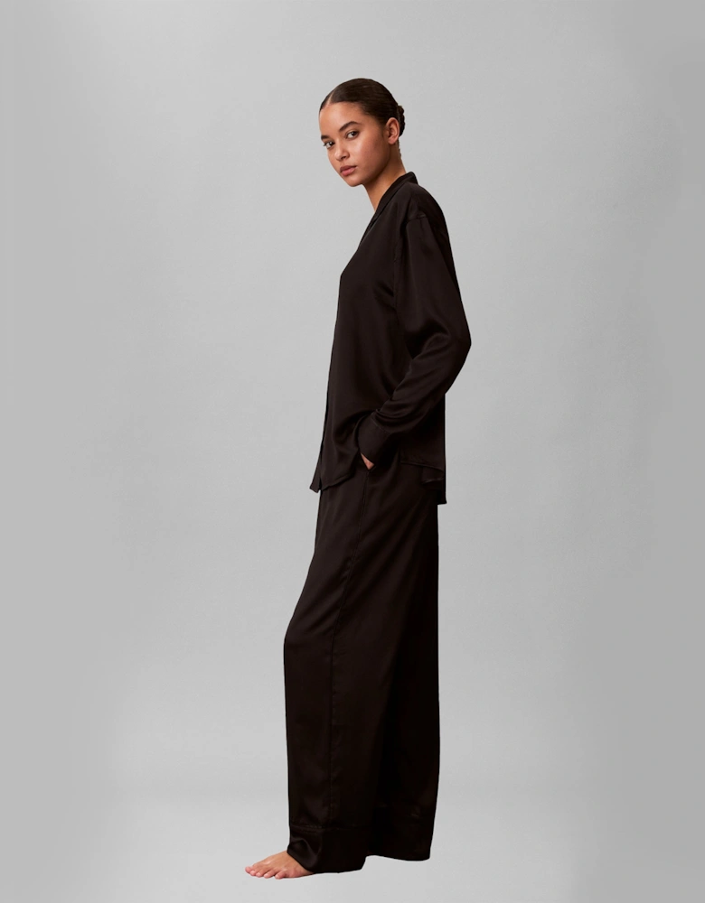 Calvin Klein SATIN SET Womens Pyjama Set Black