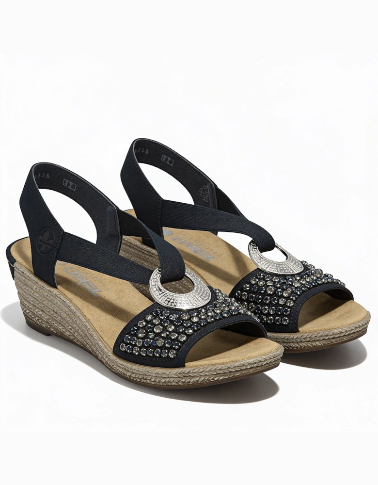 Rieker 62451-14 Womens Slingback Sandals Blue