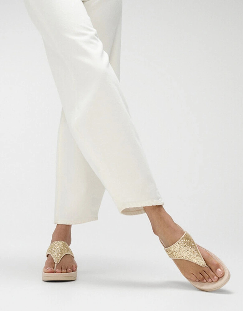 LULU GLITTER TOE-THONGS Womens Toe-Post Sandals Platino
