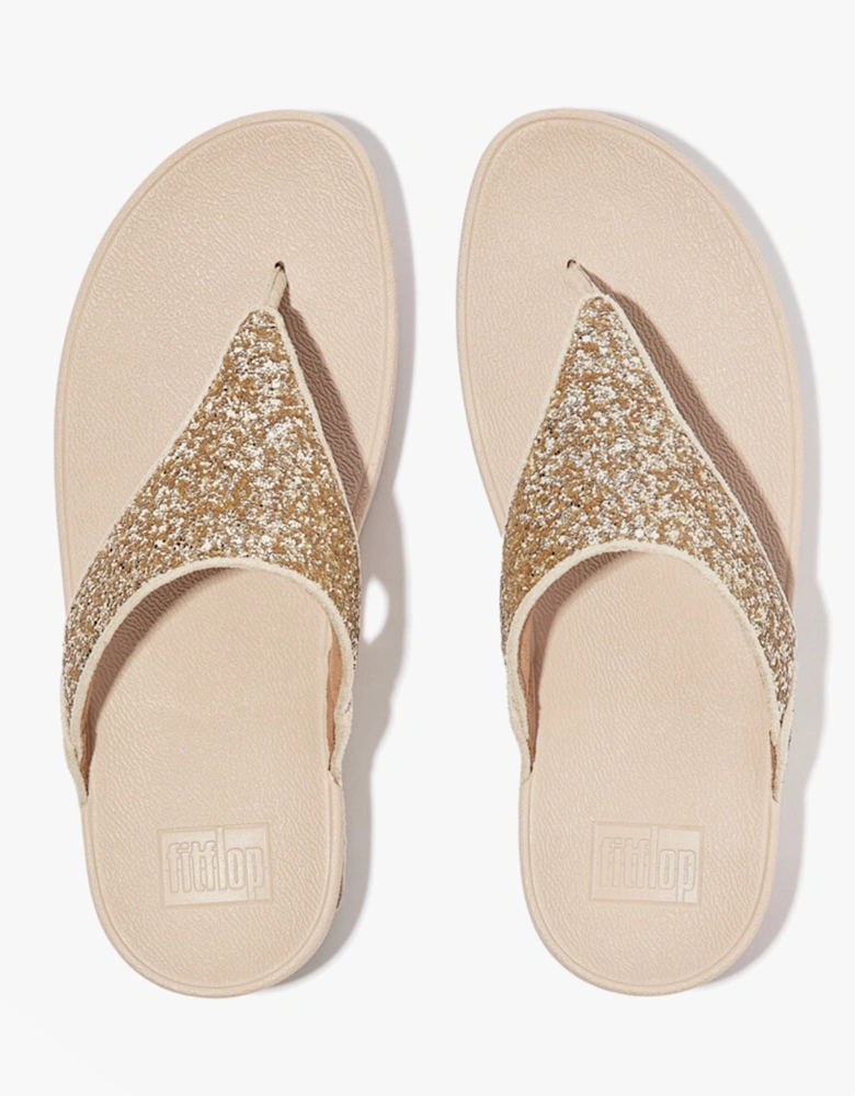 LULU GLITTER TOE-THONGS Womens Toe-Post Sandals Platino