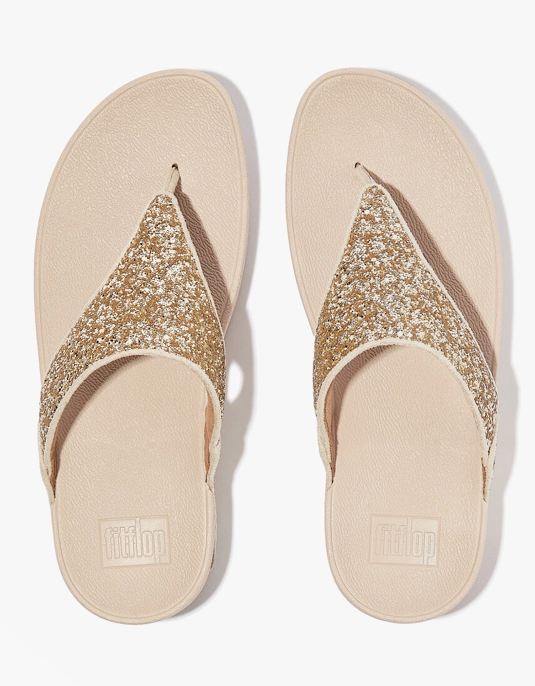 LULU GLITTER TOE-THONGS Womens Toe-Post Sandals Platino