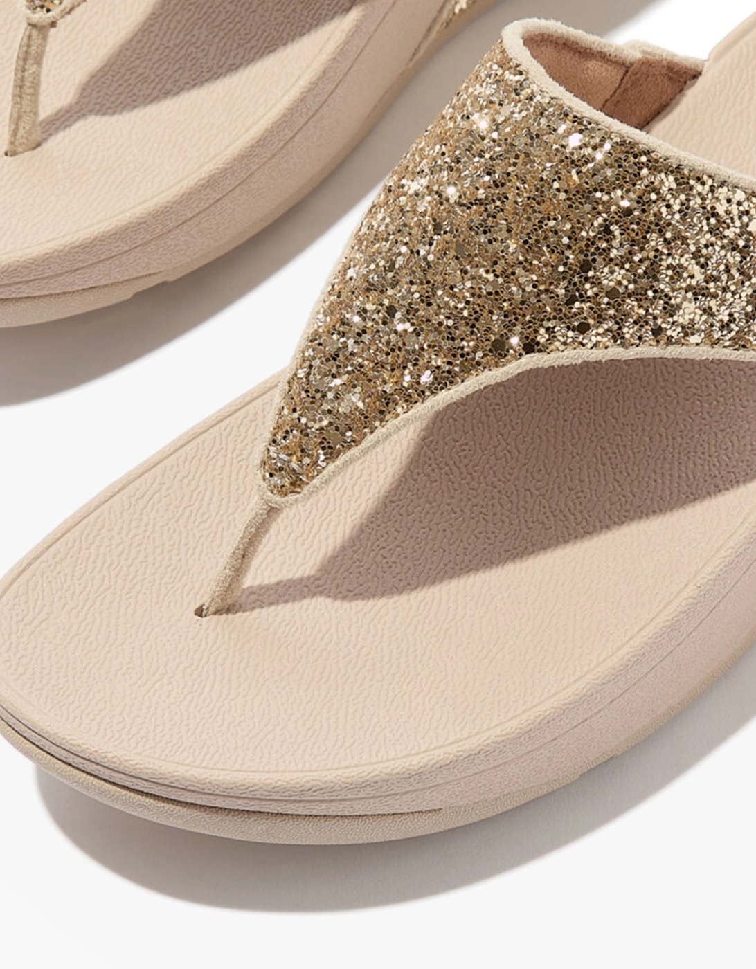 LULU GLITTER TOE-THONGS Womens Toe-Post Sandals Platino