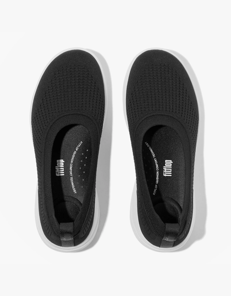SUPER-Q KNIT Womens Ballerina Shoes Black