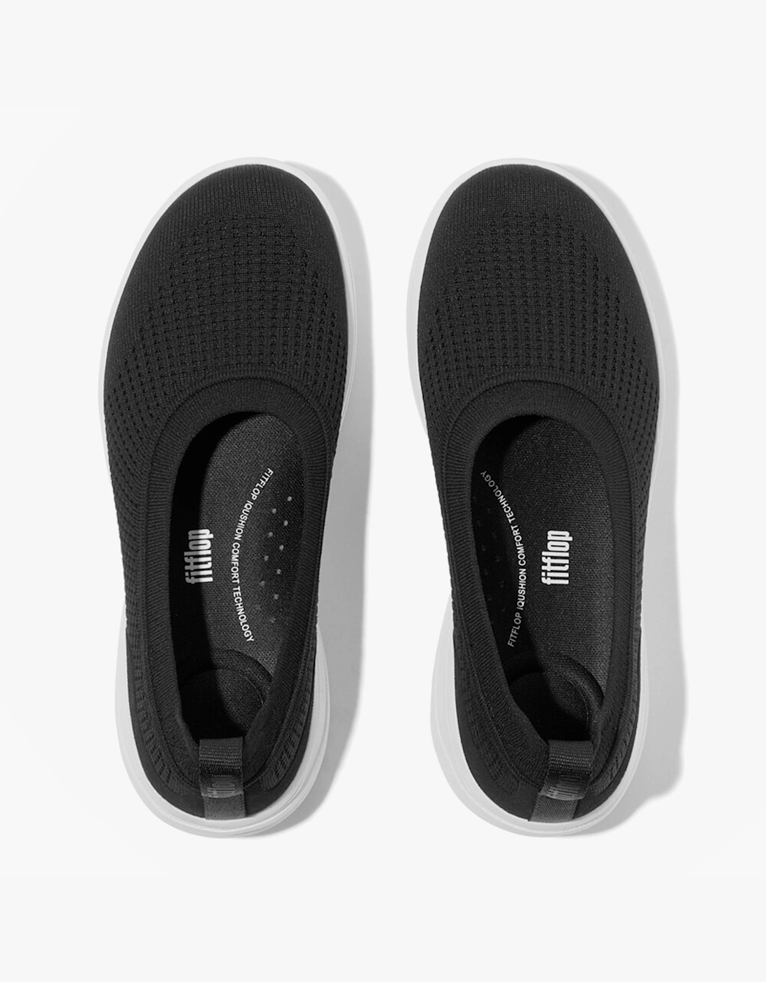 FitFlop Women's FitFlop SUPER-Q KNIT Womens Ballerina Shoes Black