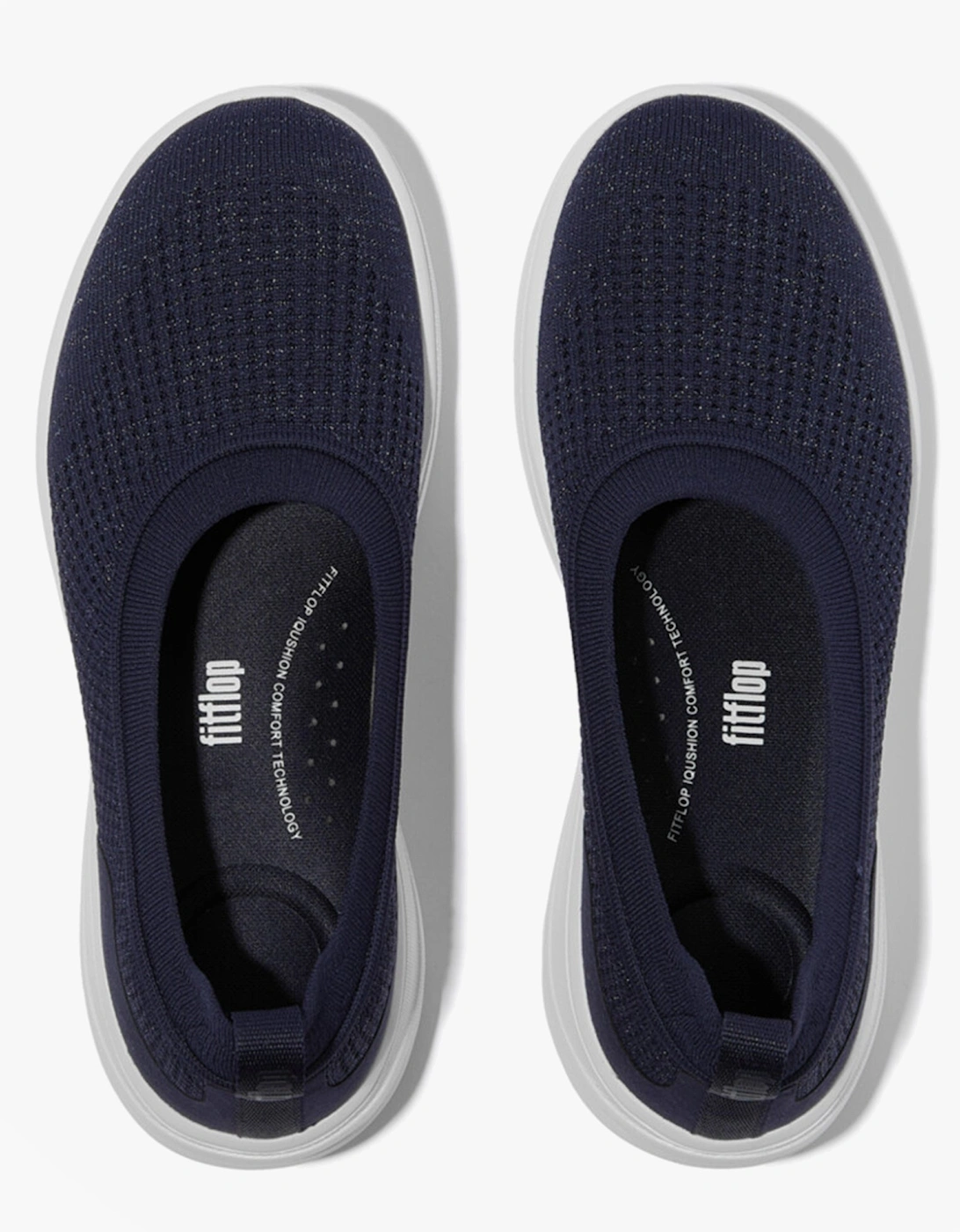 SUPER-Q KNIT Womens Ballerina Shoes Metallic Midnight Navy