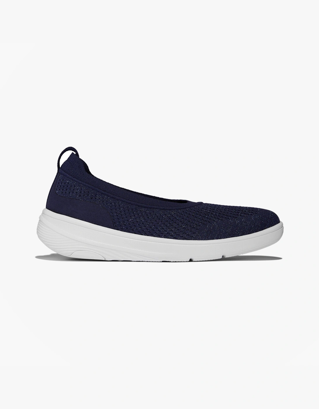 FitFlop Women's FitFlop SUPER-Q KNIT Womens Ballerina Shoes Metallic Midnight Navy - Blue