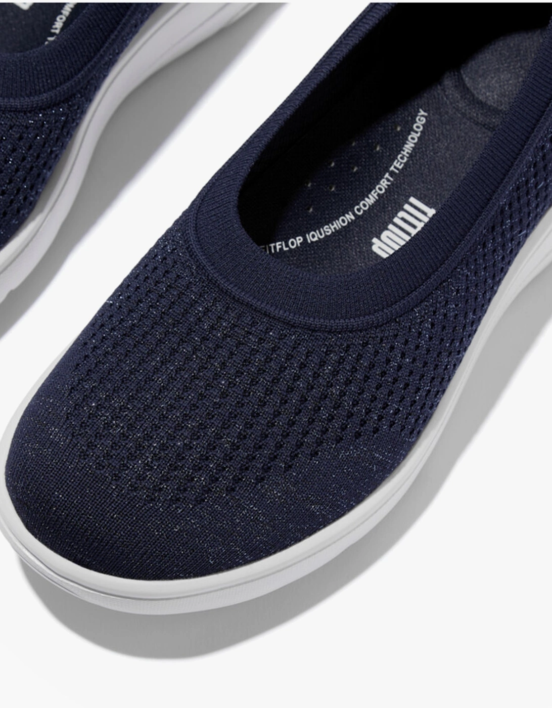 SUPER-Q KNIT Womens Ballerina Shoes Metallic Midnight Navy