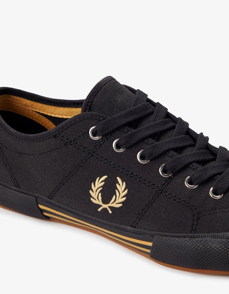 B708 Vintage Tennis Canvas Men's Black/Champagne Trainers