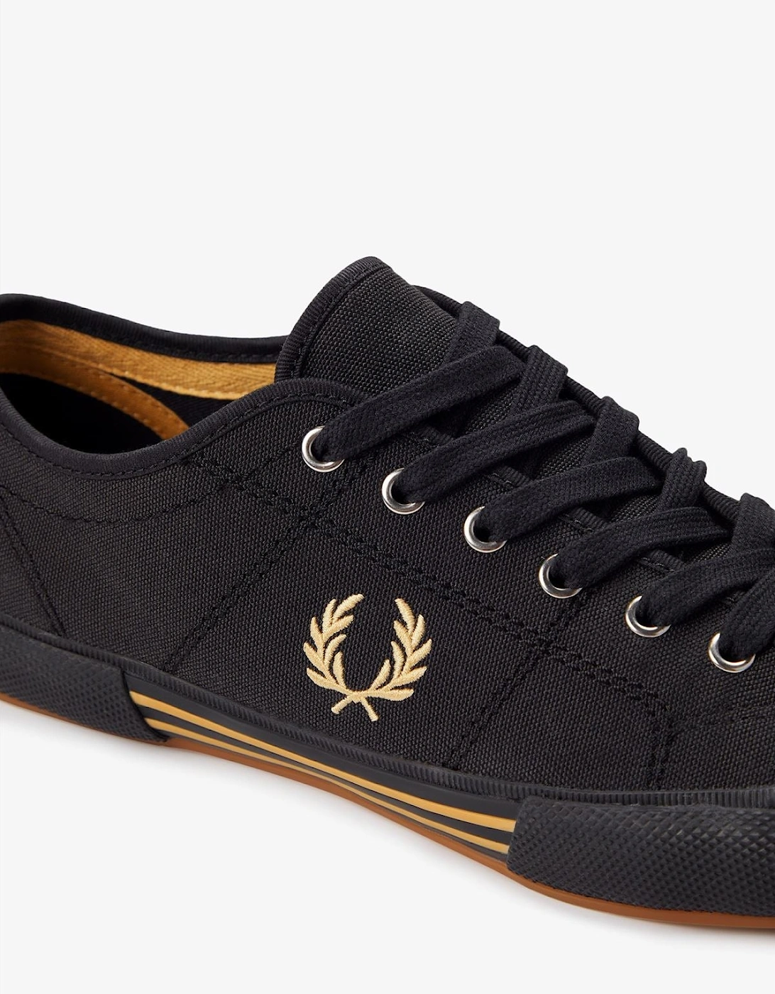 B708 Vintage Tennis Canvas Men's Black/Champagne Trainers