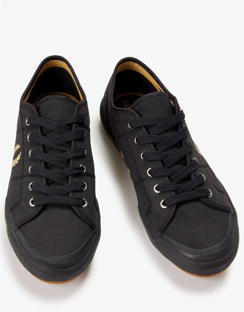 B708 Vintage Tennis Canvas Men's Black/Champagne Trainers