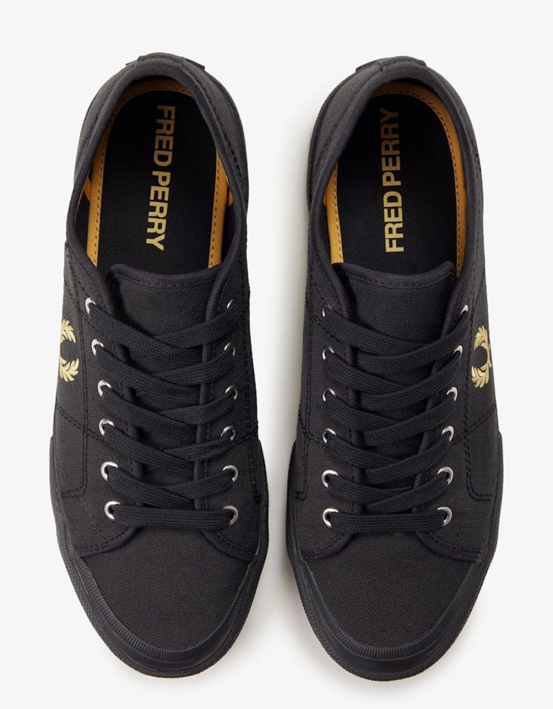 B708 Vintage Tennis Canvas Men's Black/Champagne Trainers