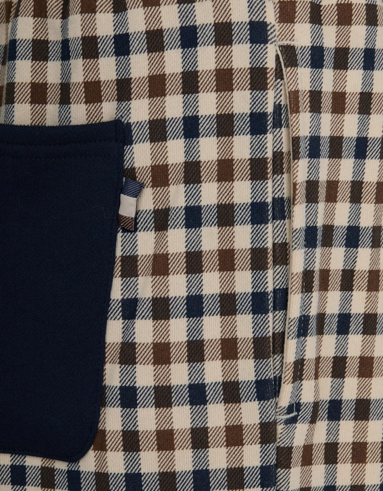Mens Club Check Shorts - Navy 11
