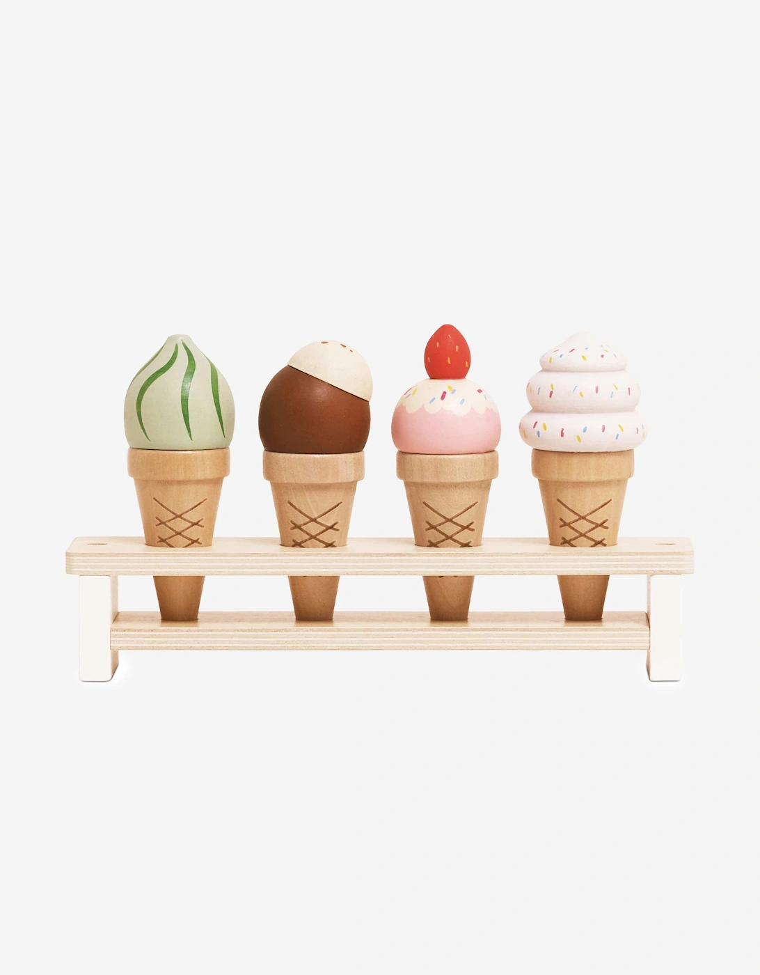 Wooden Ice Cream Cones Set ( W:10cm D:10cm H:13.7cm)