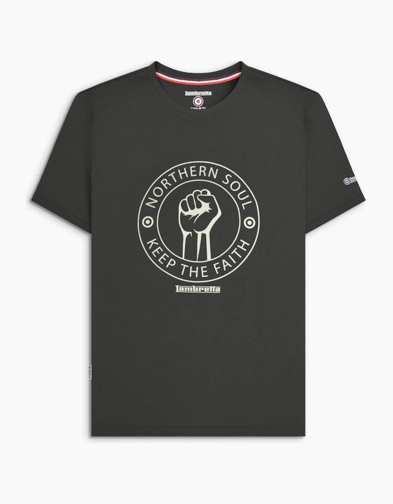 Mens Northern Soul Retro T-Shirt Black