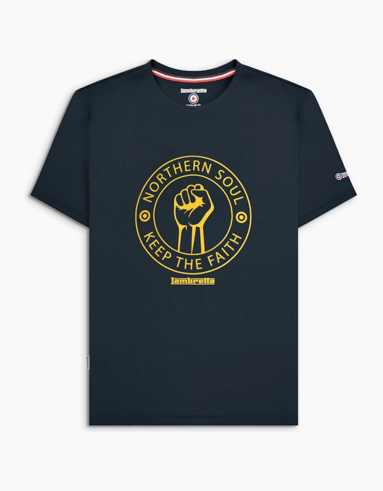 Mens Northern Soul Retro T-Shirt Black