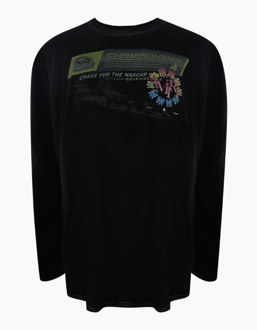Amiri Men's Black Stacked Circle Logo Long Sleeve T-Shirt  44 Xxl