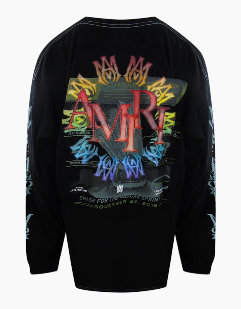 Stacked Circle Logo Black Long Sleeve T-Shirt