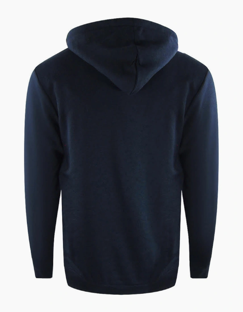 Navy Blue Hoodie White Box Logo