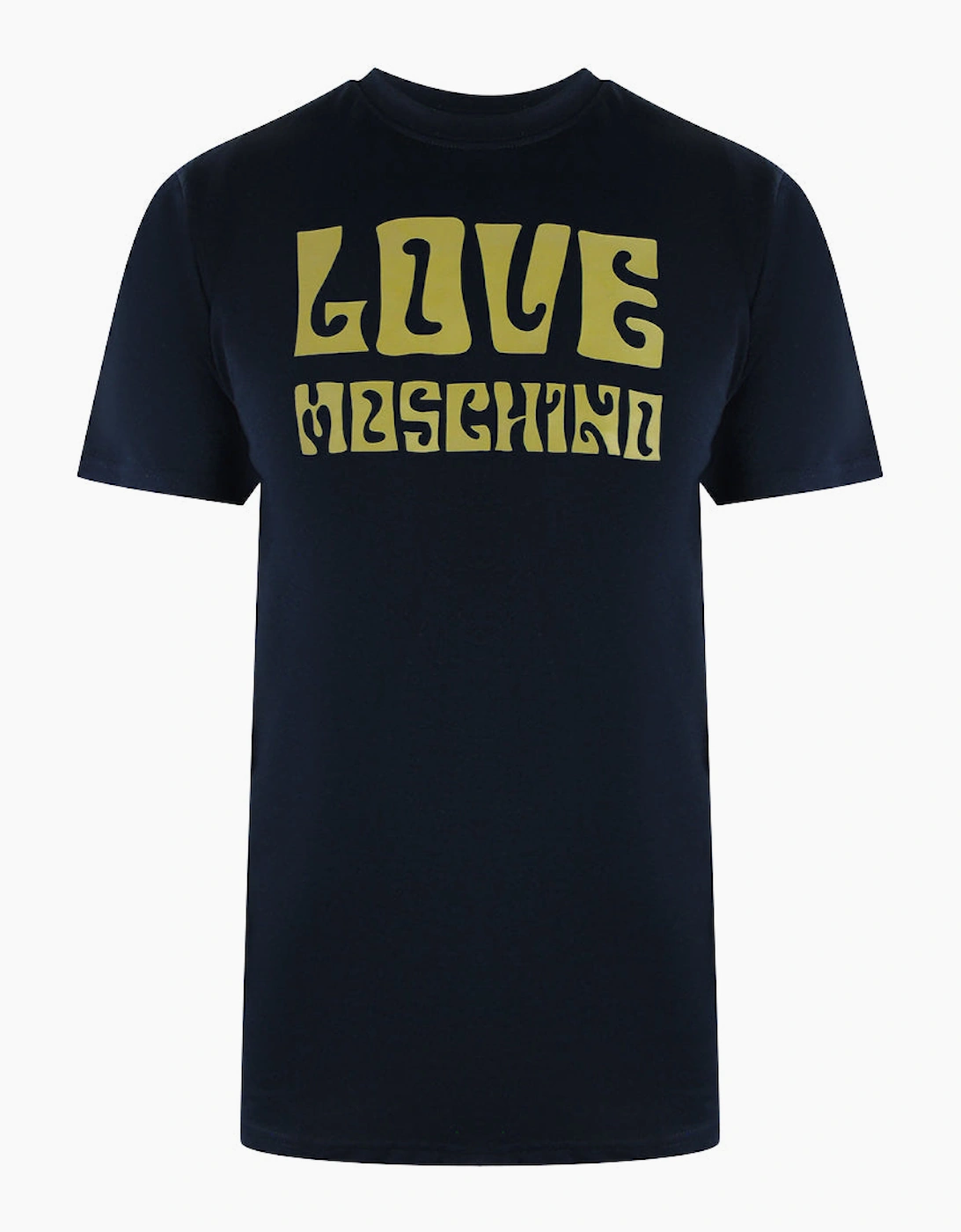 Love Moschino Men's Black Navy Blue T-Shirt Groovy Logo  38 M