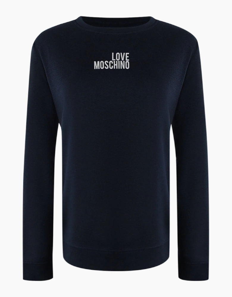 Navy Blue Long Sleeve T-Shirt Small White Logo
