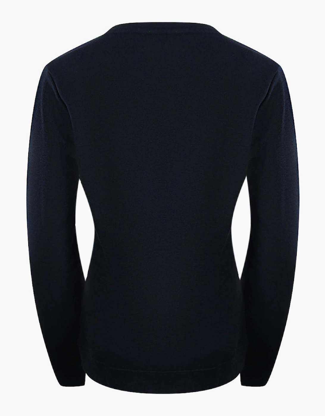 Navy Blue Long Sleeve T-Shirt Small White Logo