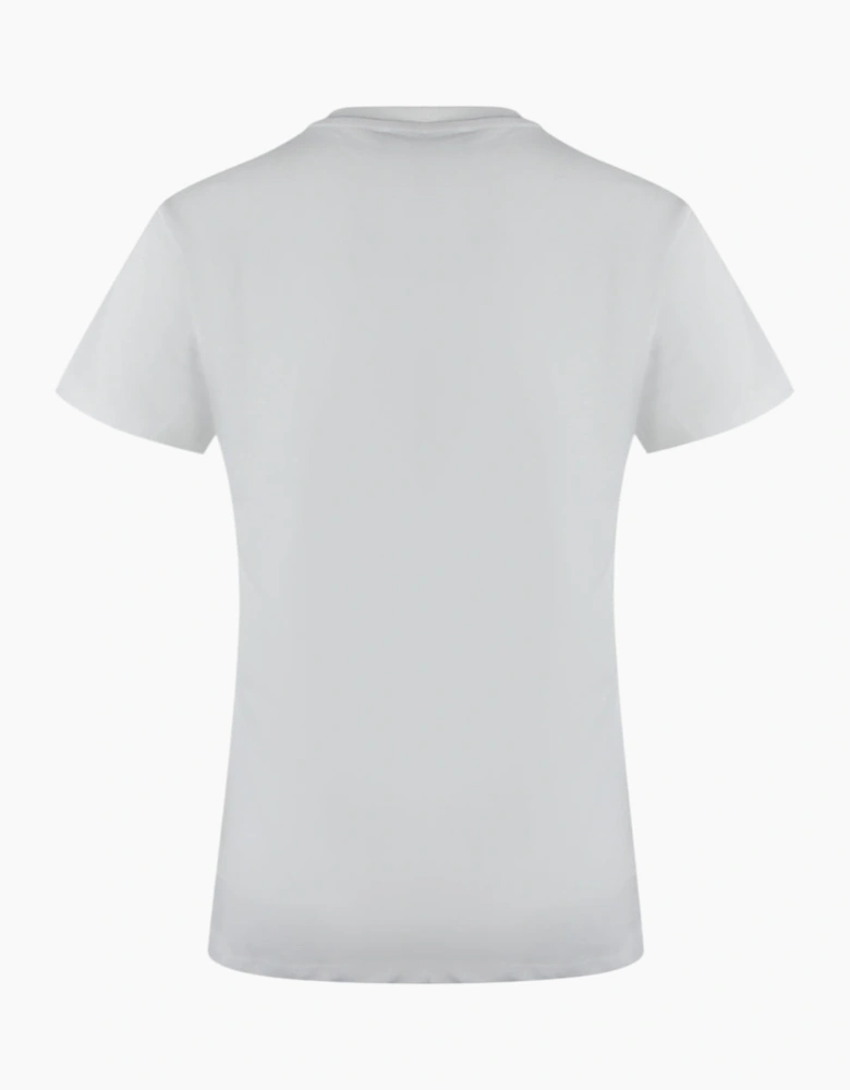 White T-Shirt Large Colourful Love Logo