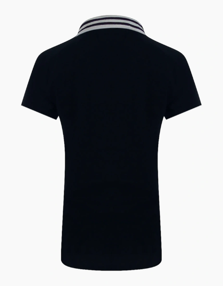 Navy Blue Polo Shirt Small White Box Logo