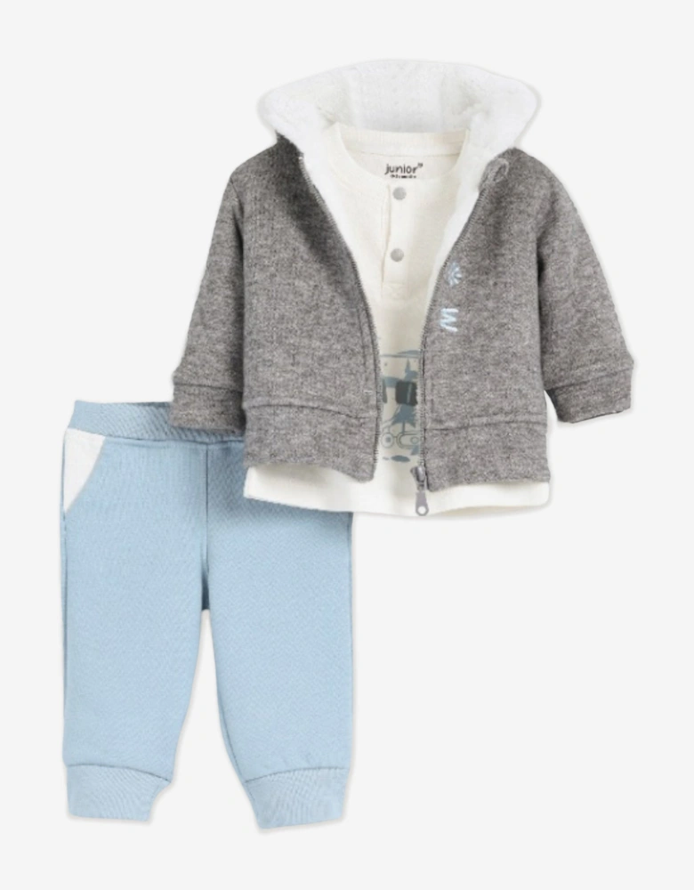 Baby Boys Snow Print 3 Piece Set in Blue