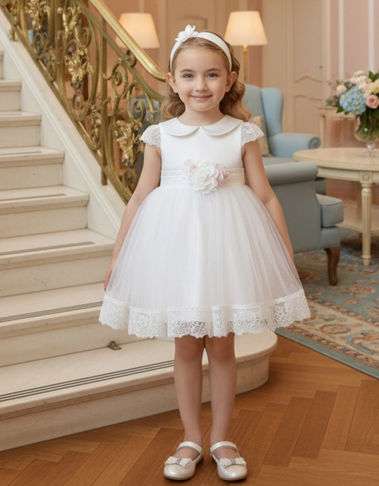 Baby Girls Occasion Dress with Headband in Ivory