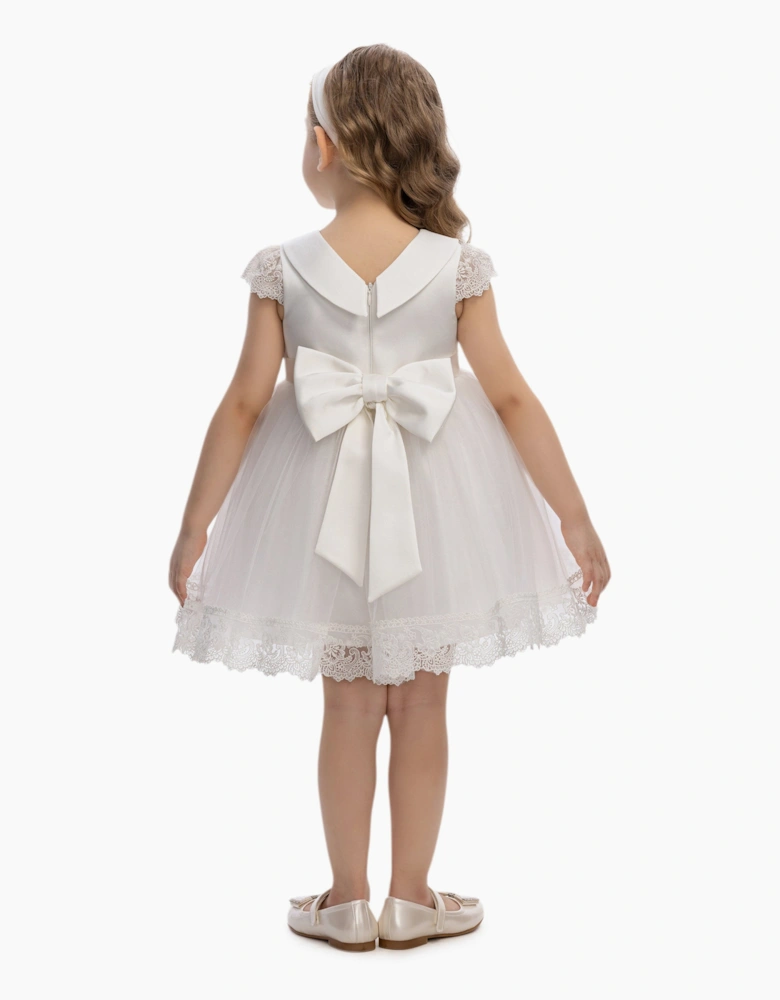 Baby Girls Occasion Dress with Headband in Ivory