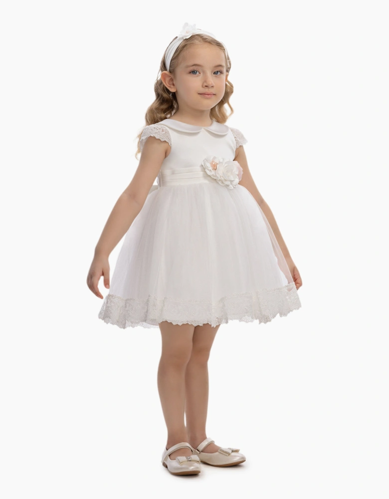 Baby Girls Occasion Dress with Headband in Ivory