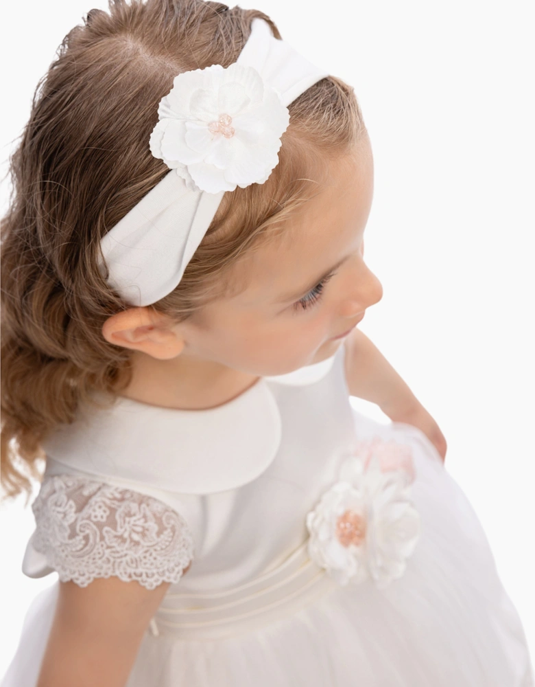 Baby Girls Occasion Dress with Headband in Ivory