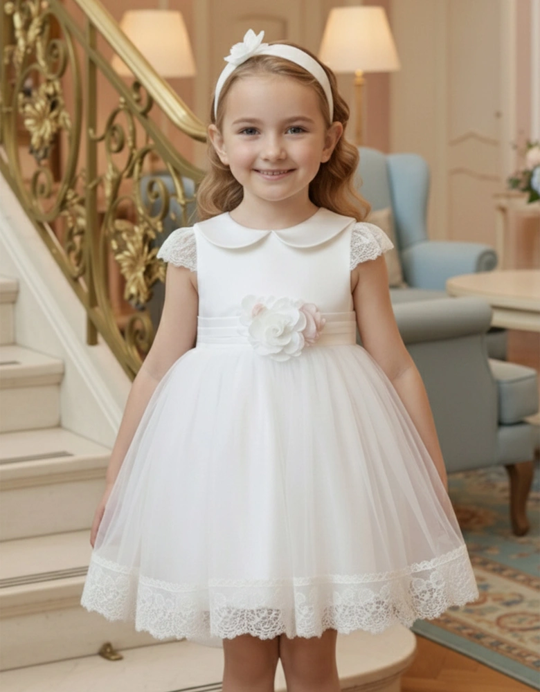Baby Girls Occasion Dress with Headband in Ivory