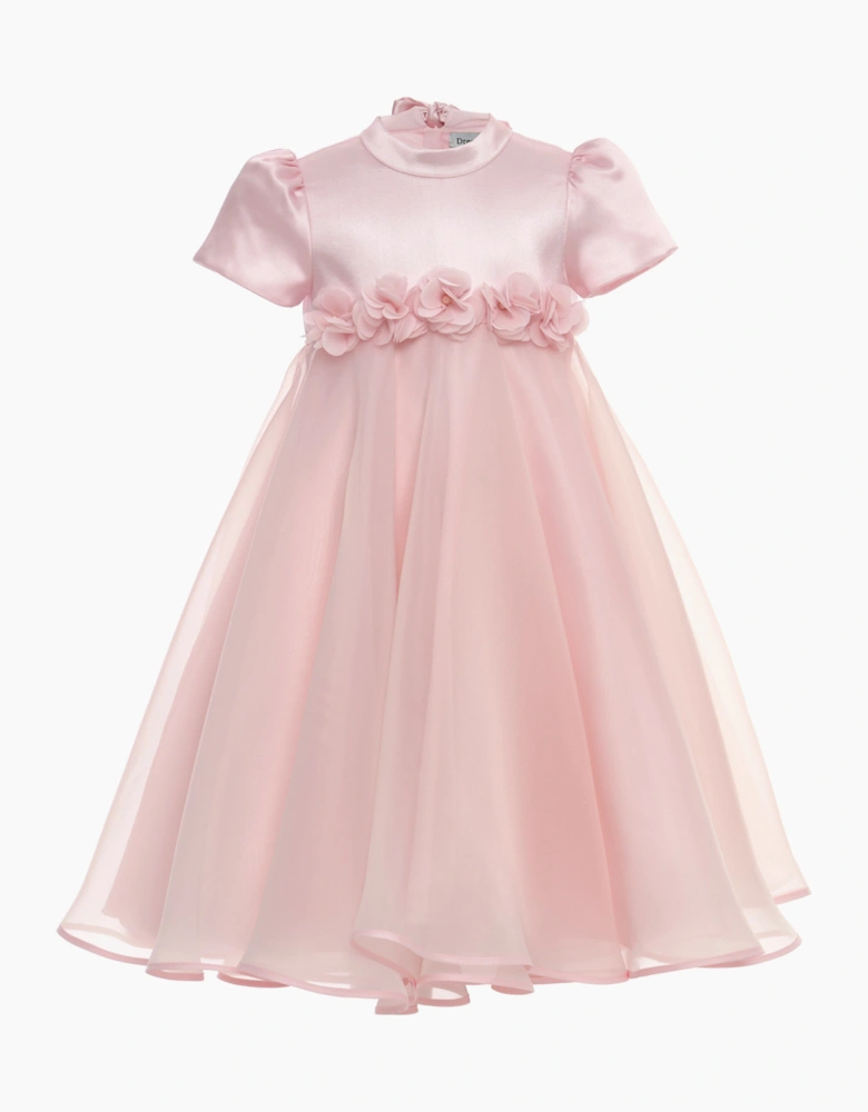 Girls Chiffon Flower Dress in Pink