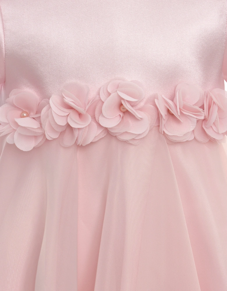Girls Chiffon Flower Dress in Pink